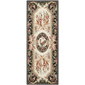 Ivory/Black Wool Novelty Area Rug O930653