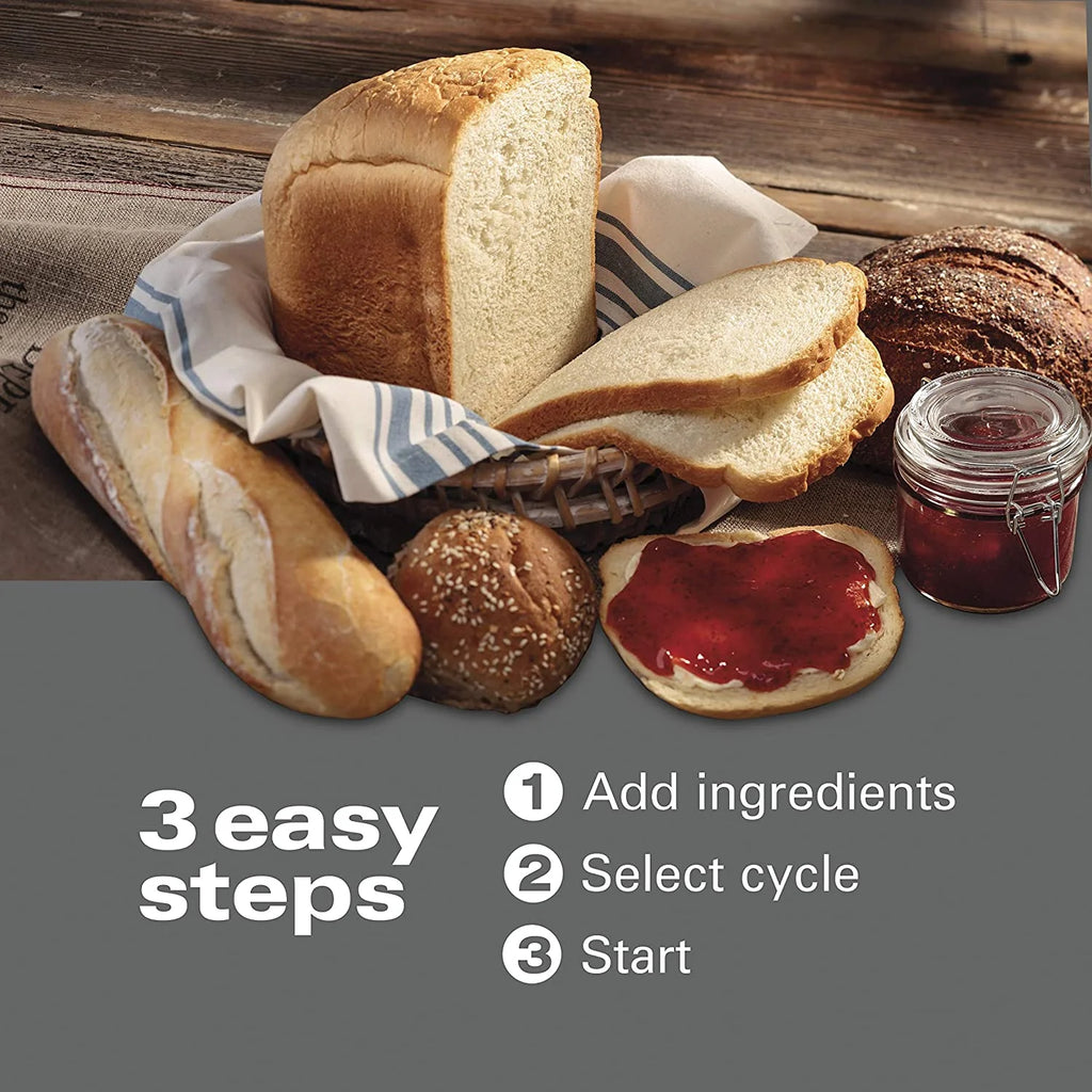 Bread Maker Machine with Auto Fruit and Nut Dispenser, 2 lb. Loaf Capacity, 14 Programmable Settings L86694
