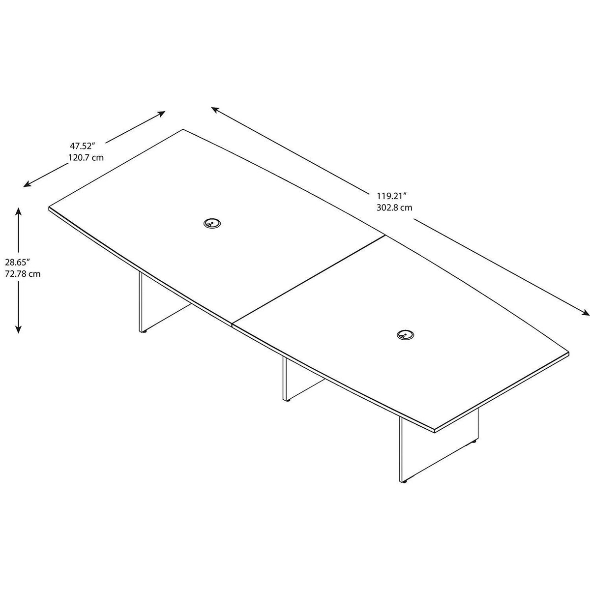Boat Shaped Conference Table with Wood Base T866266