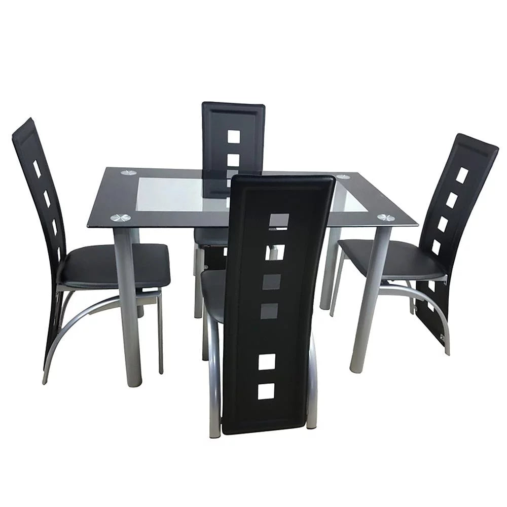 Transparent Black Dining Chairs Set of 4 S831