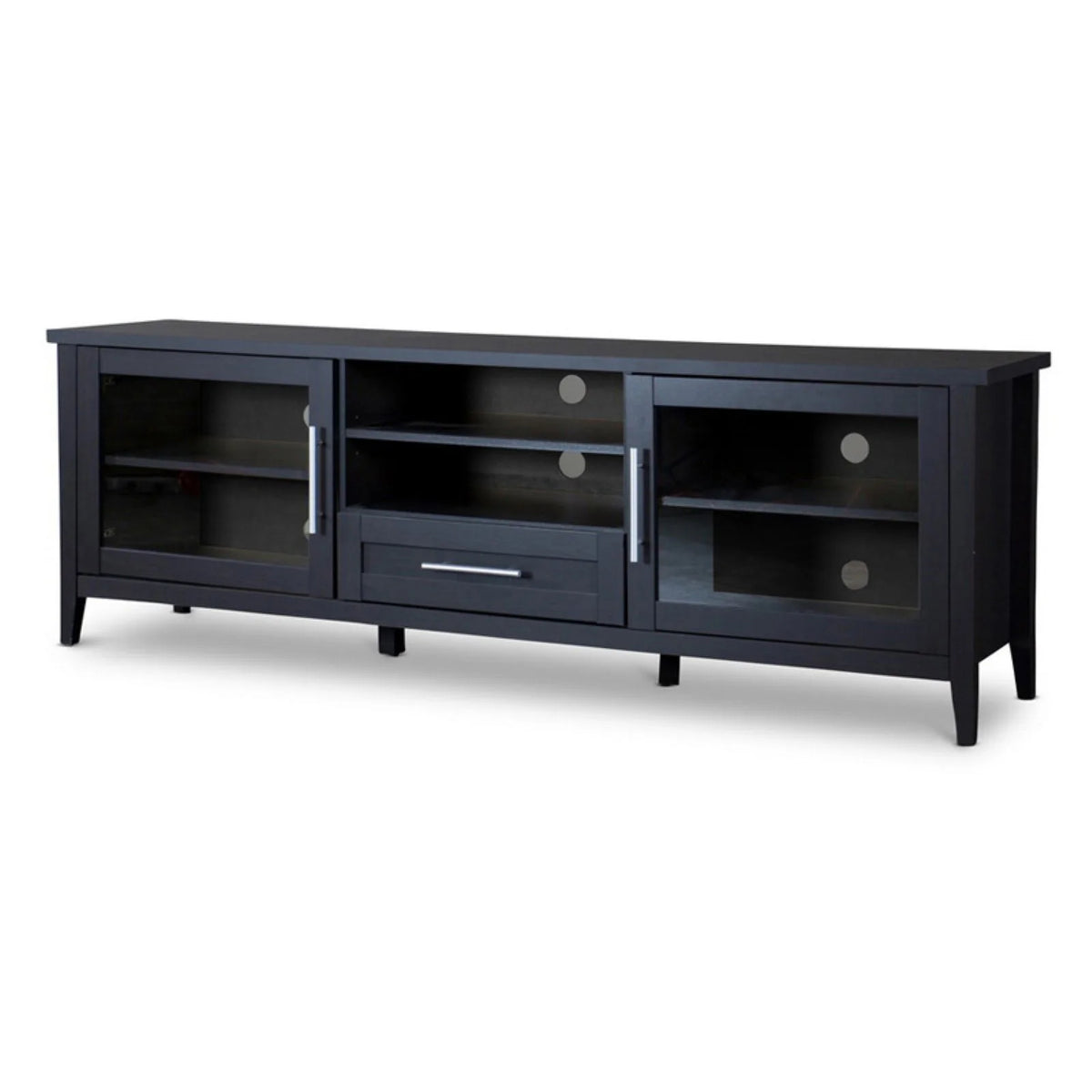 71" Espresso Wood TV Stand D6412
