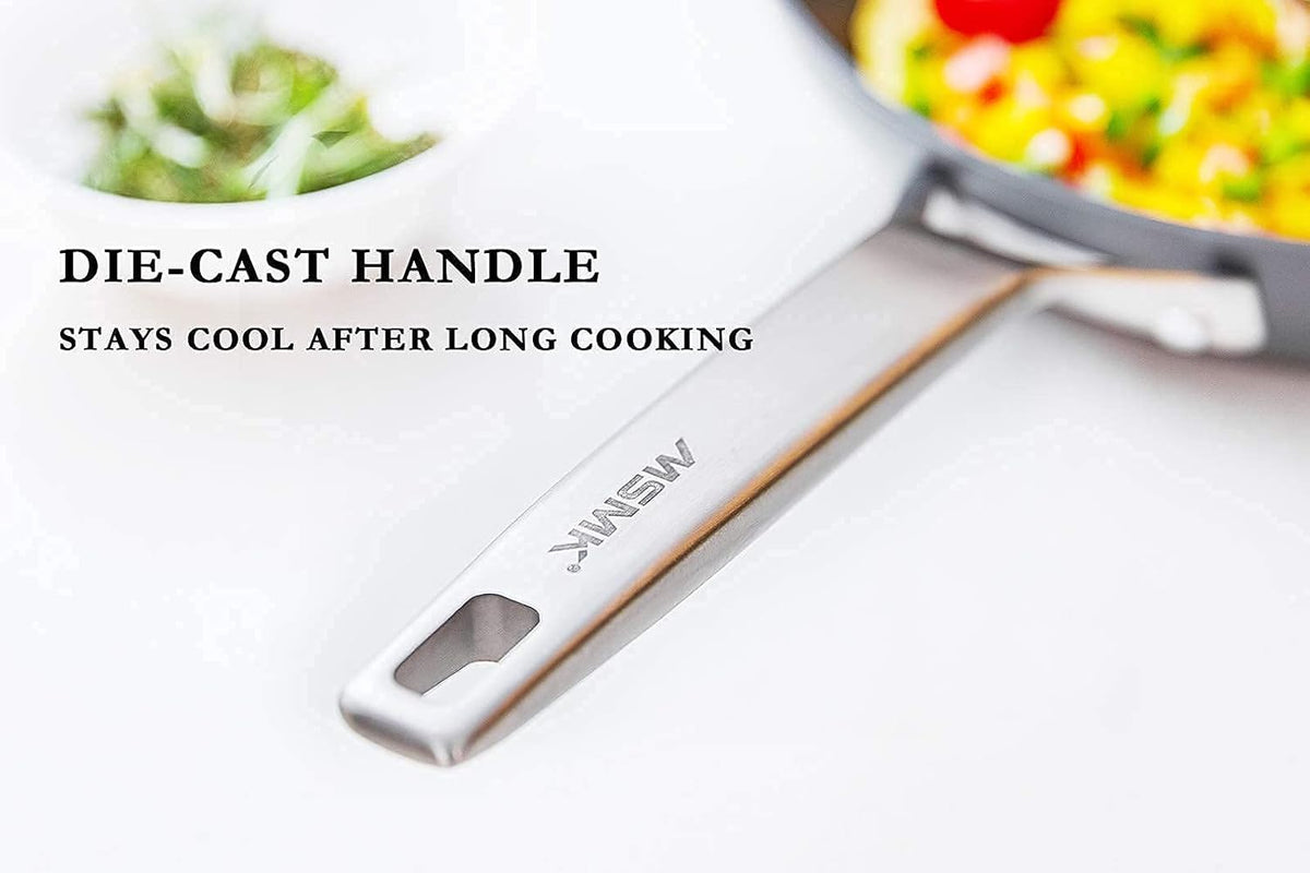 10-inch Nonstick Stainless-steel Frying Pan with Lid W18912