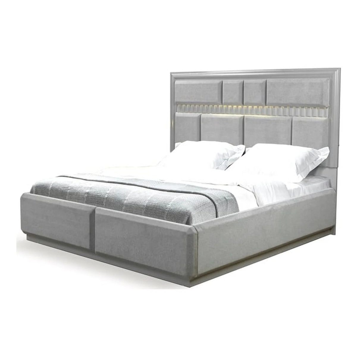 King 4 Pc Wood Bedroom Set in Gray V292259