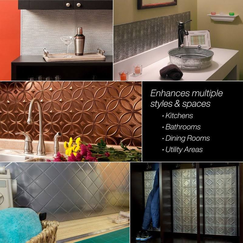Brushed Nickel 15 Sq. ft. Backsplash Kit D247641
