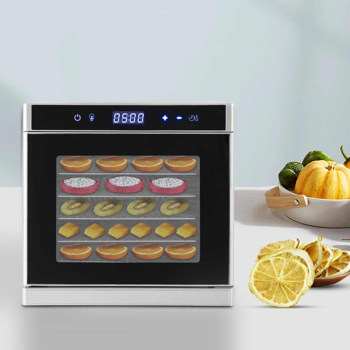 6/8 Tray Stainless Steel Food Dehydrator 700W O930