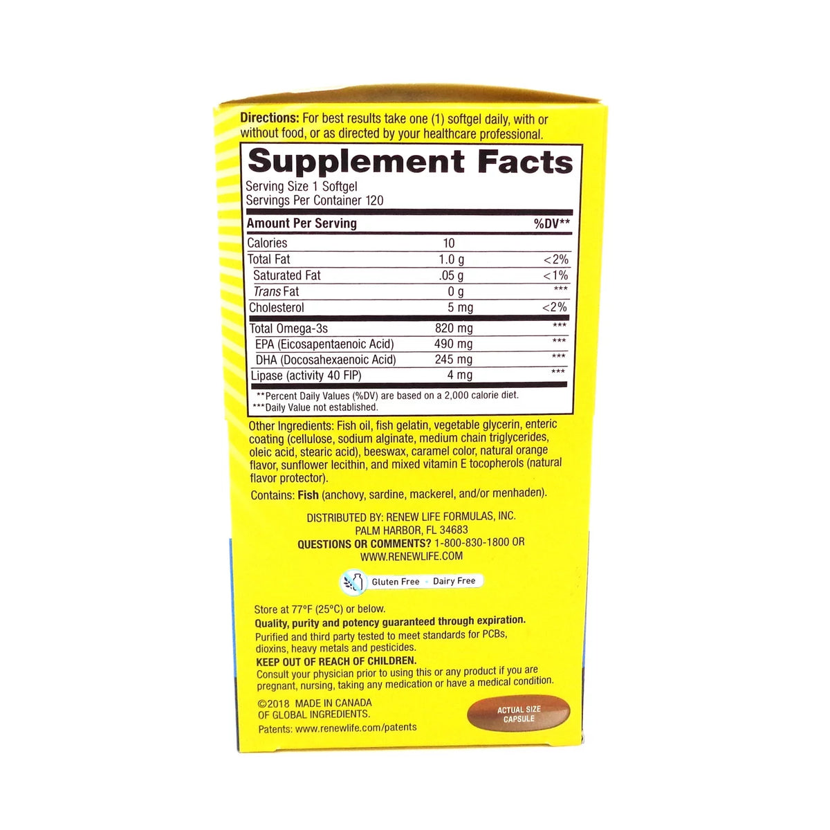 Norwegian Gold Ultimate Fish Oils Ultra-Concentrated Omega-3 Critical Omega Natural Orange Flavor 1200 mg 120 Fish Softgel D68851