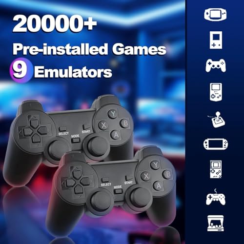 Wireless Retro Gaming Console with 2.4G Wireless Controllers 64GB U77265