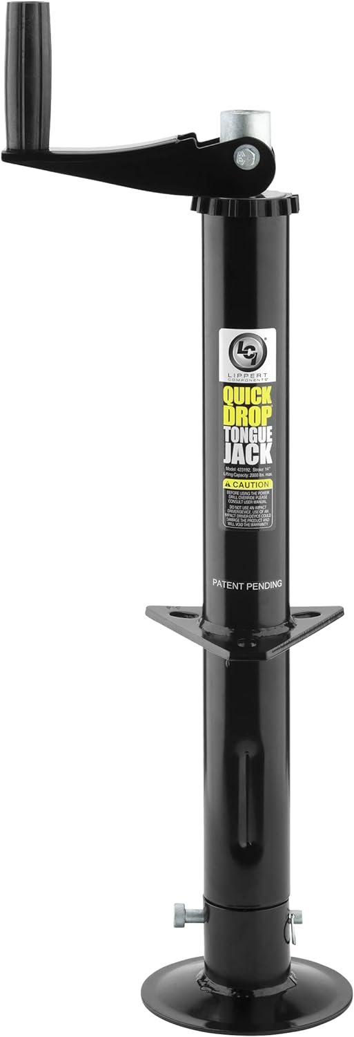 Black 2000lb Quick Drop Tongue Jack Pack of 2 X181789