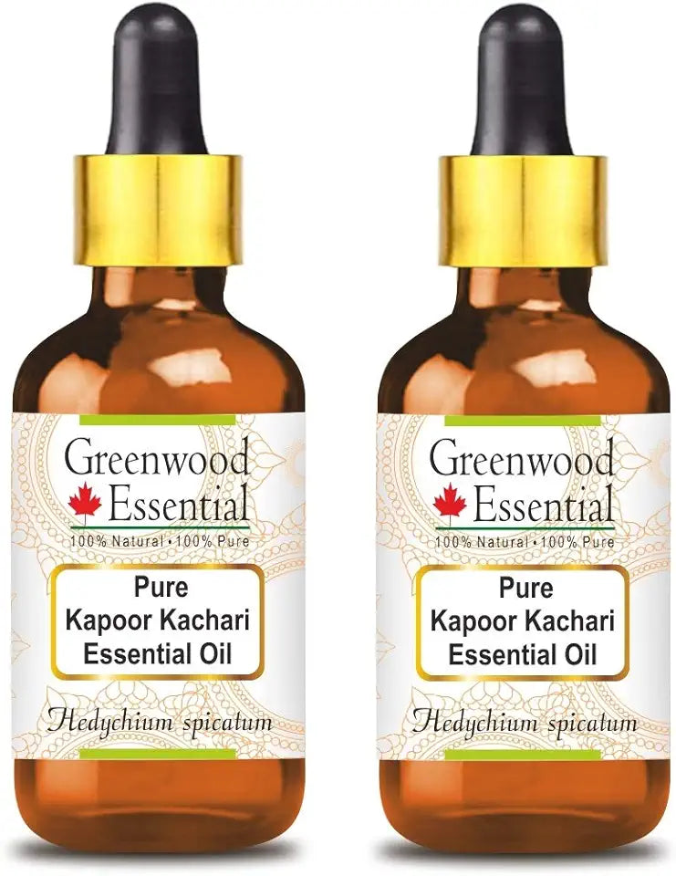 Pure Kapoor Kachari Essential Oil with Glass Dropper Steam Distilled 100ml X 2 T905452