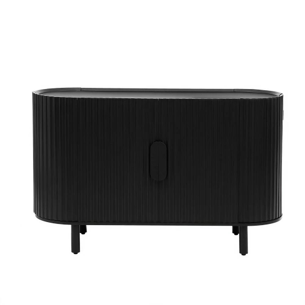 Black Curved Sideboard with Adjustable Shelves B313588