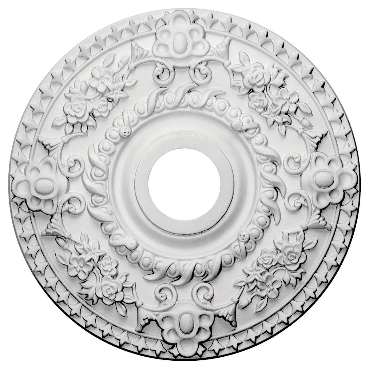 Rose Ceiling Medallion Hand-Painted Bronze Blue Patina T53155
