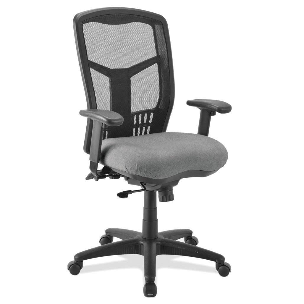 Gray High Back Mesh Chair with Seat Slider L3757