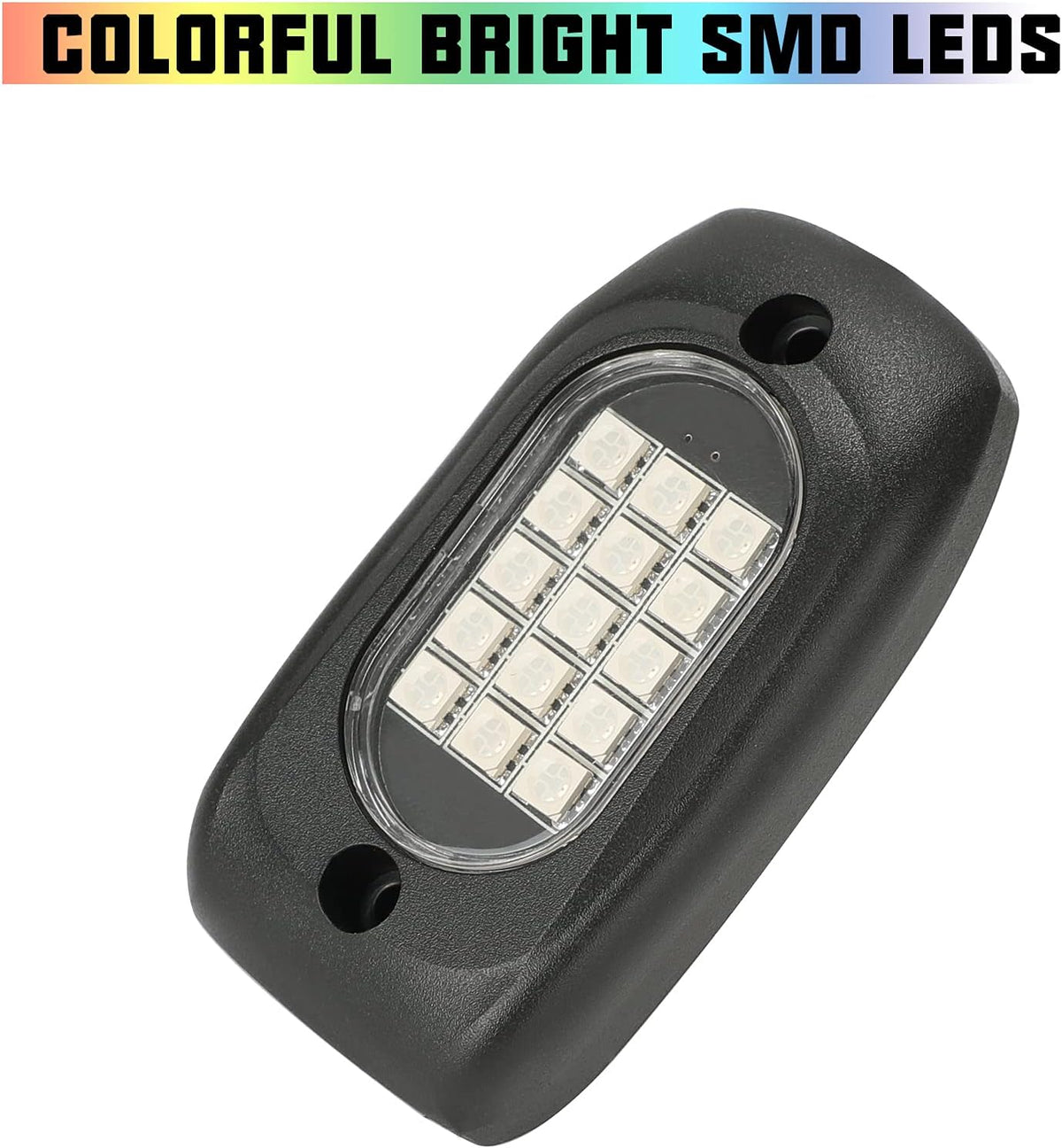4 Pods RGB LED Rock Lights with Wires, 60LEDs Waterproof Music Mode R646