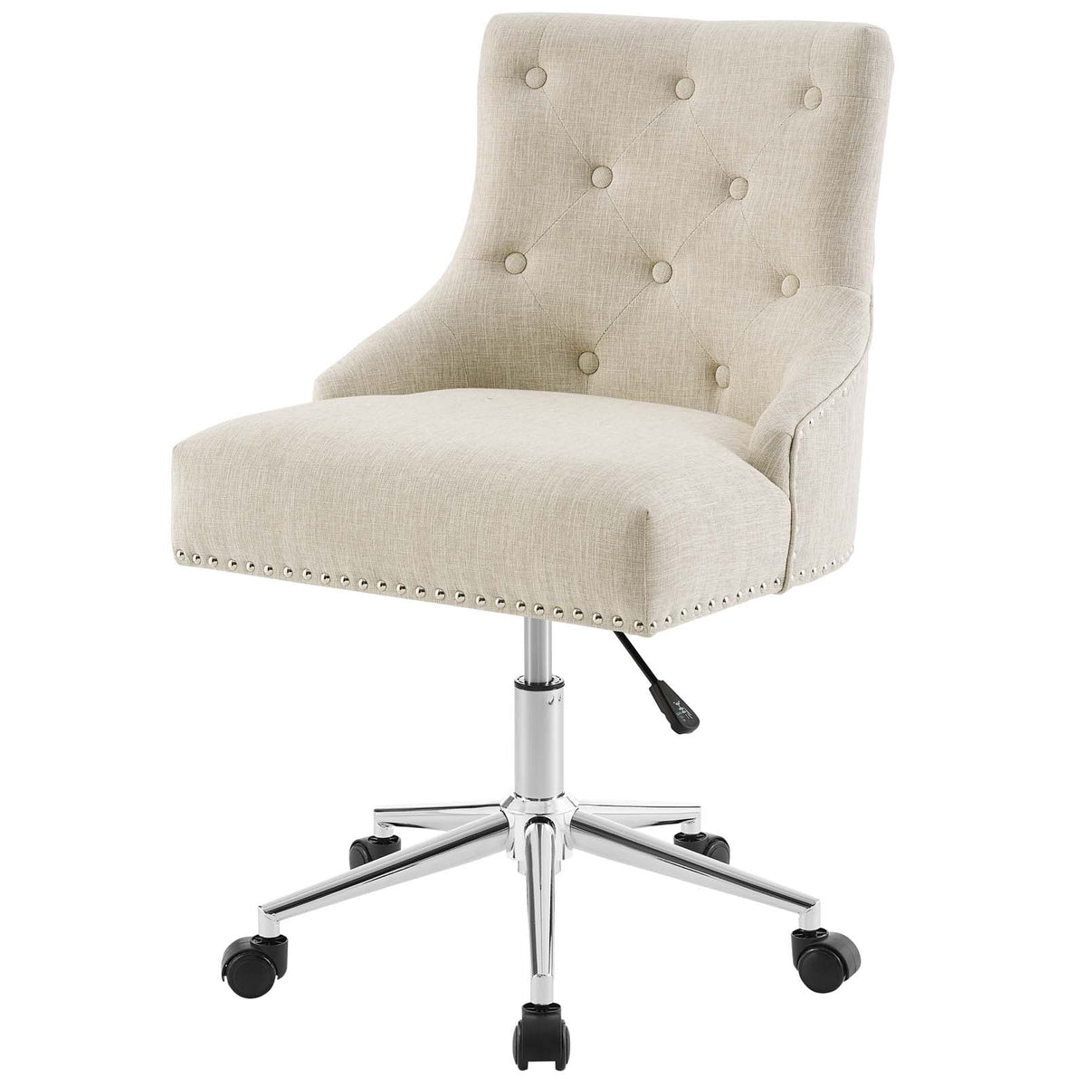 Beige Fabric Aluminum Work Desk Chair W211185