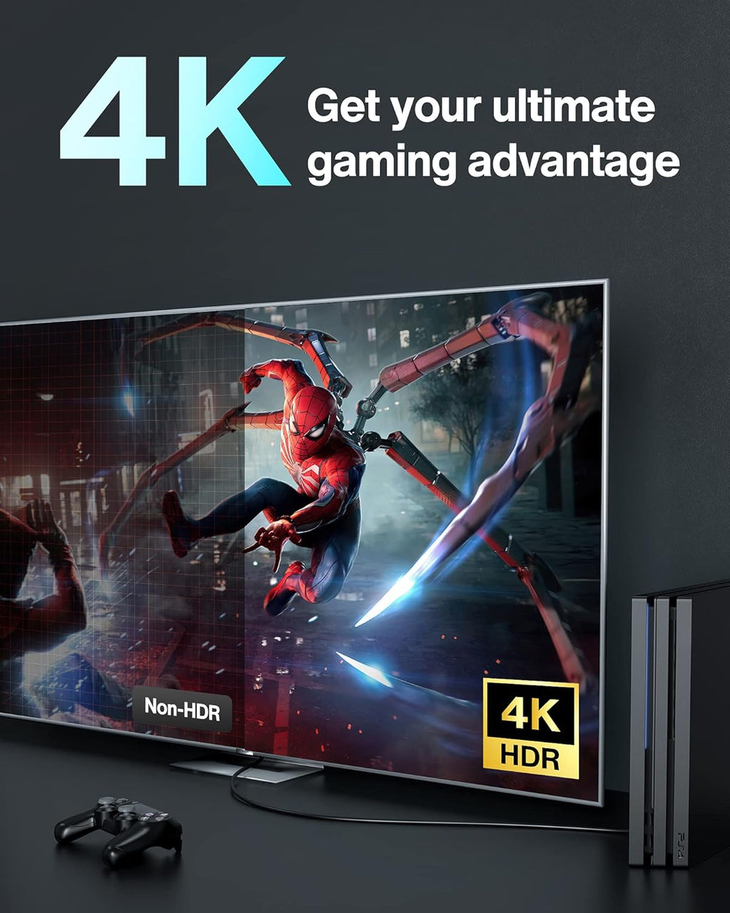 4K HDMI 2.0 Cable 50 ft, 18Gbps, Pack of 2 X74240