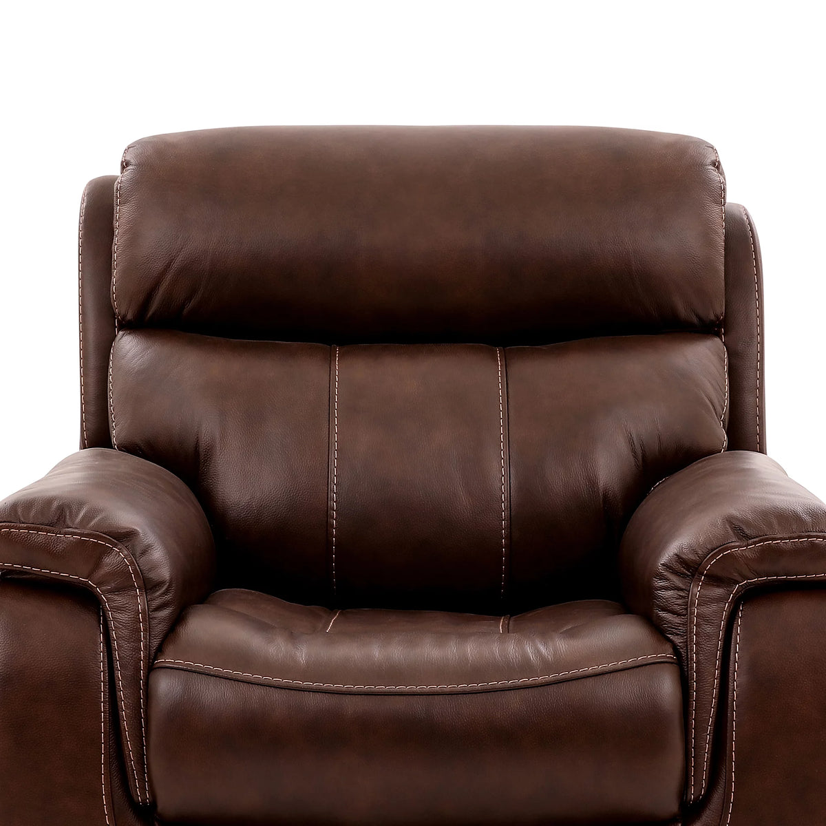 Brown Leather Power Recliner V198