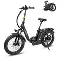 Folding Electric Bicycle 750w 48v 32ah 7 Speeds 20×3.0 Fat Tire Black Z605