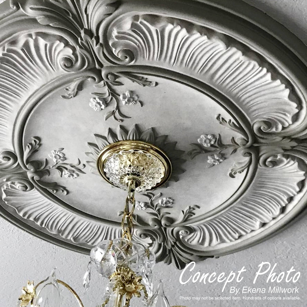 Rose Ceiling Medallion Hand-Painted Bronze Blue Patina T53155