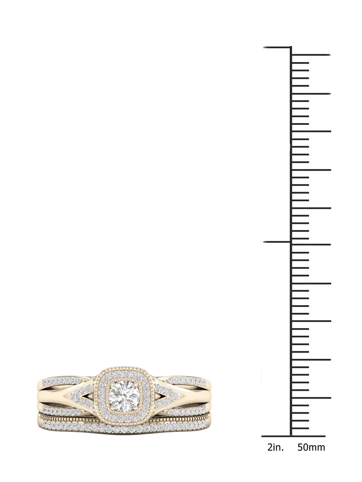 1/3Ct TDW Diamond 10k Yellow Gold Bridal Set D889005
