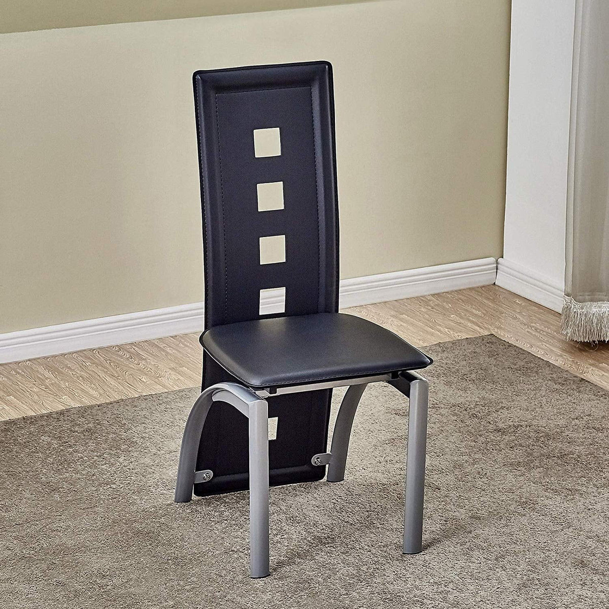 Transparent Black Dining Chairs Set of 4 S831