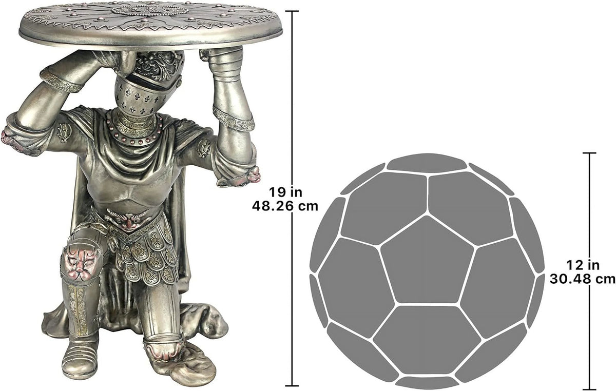 Gothic Sculptural Side Table, Pewter Finish W82416