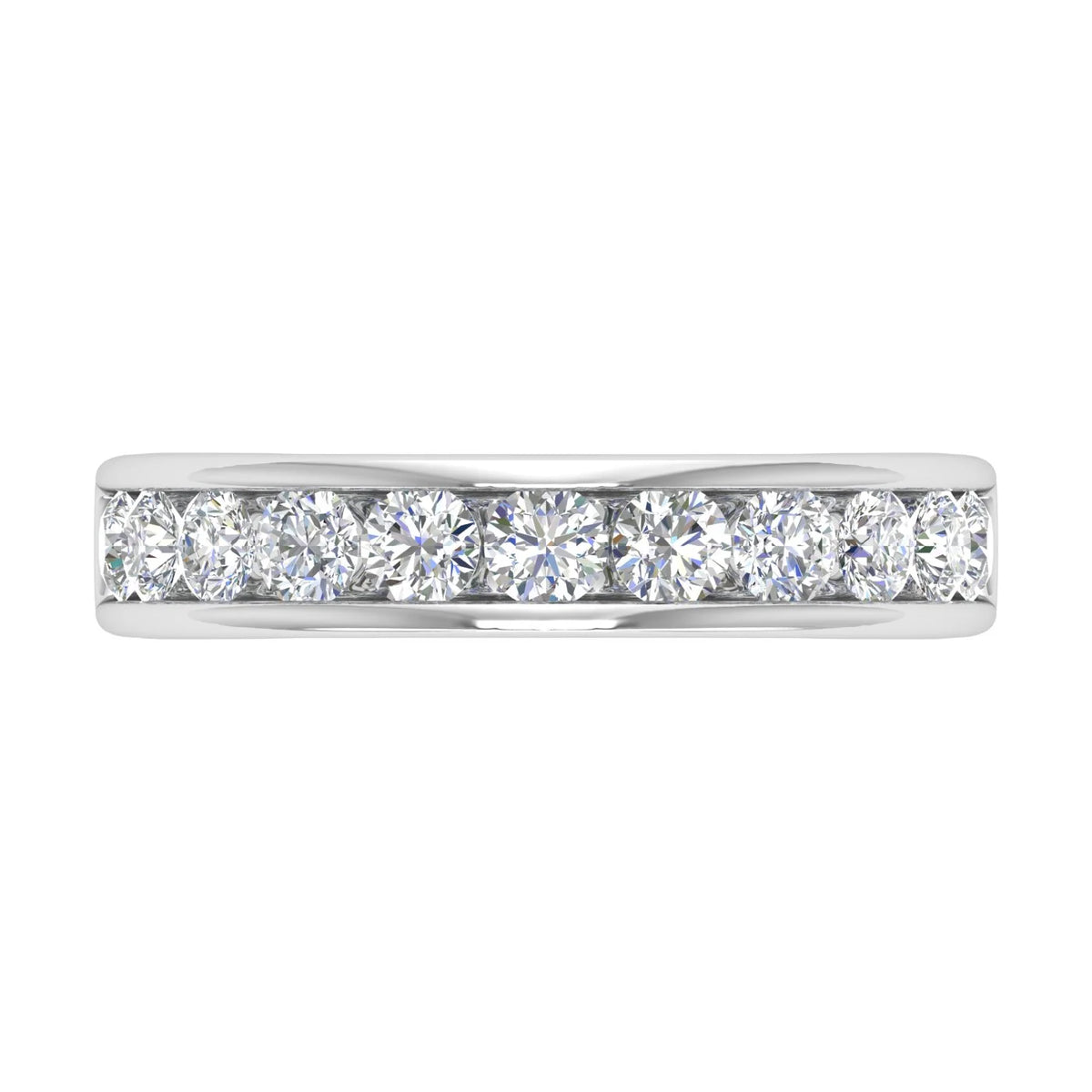 14K White Gold Diamond Wedding Band Ring X7197