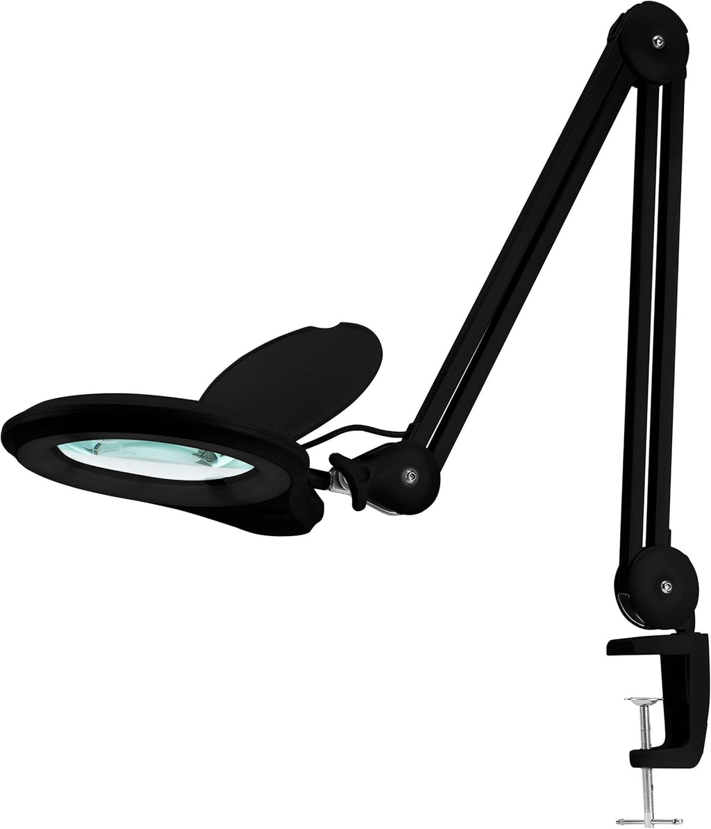 1,200 Lumens Dimmable LED Magnifying Lamp with Clamp, 5 Diopter, 5 Inches Lens, Gray U75673