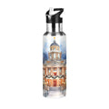 Stainless Steel Insulated Vacuum Flask Water Bottle with Straw Lid V79718