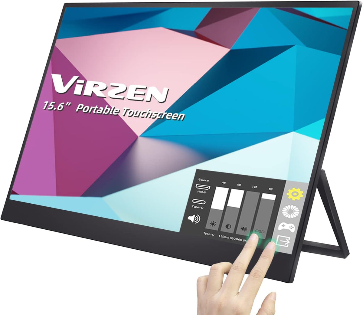 15.6" Portable Touchscreen Monitor with Kickstand 1080P Mini HDMI R655