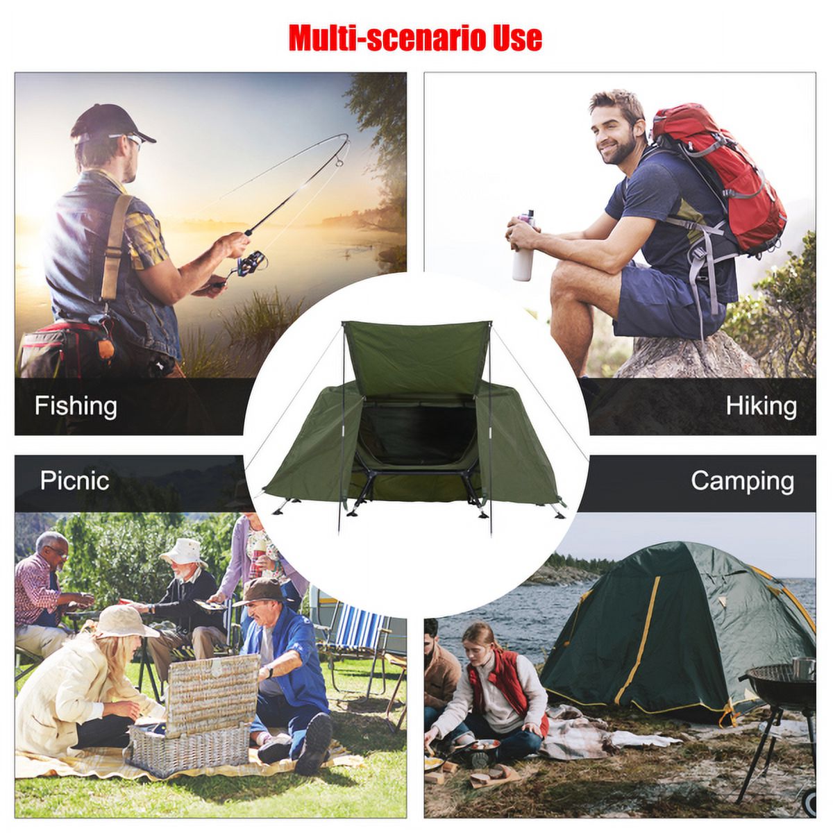 Elevated Single Cot Tent with Carrying Bag Q4657