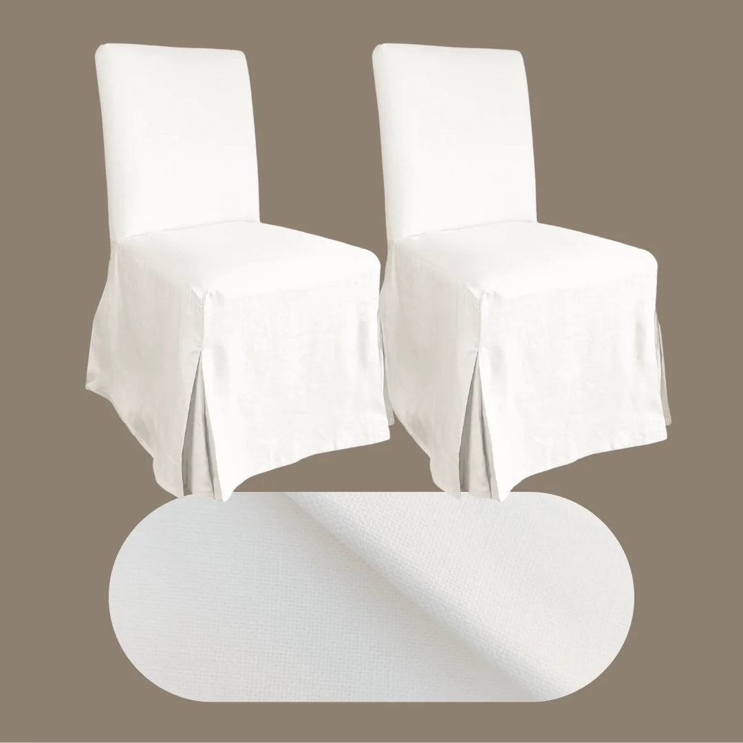 100% Linen Cotton Dining Chair Cover Set of 2 T570424