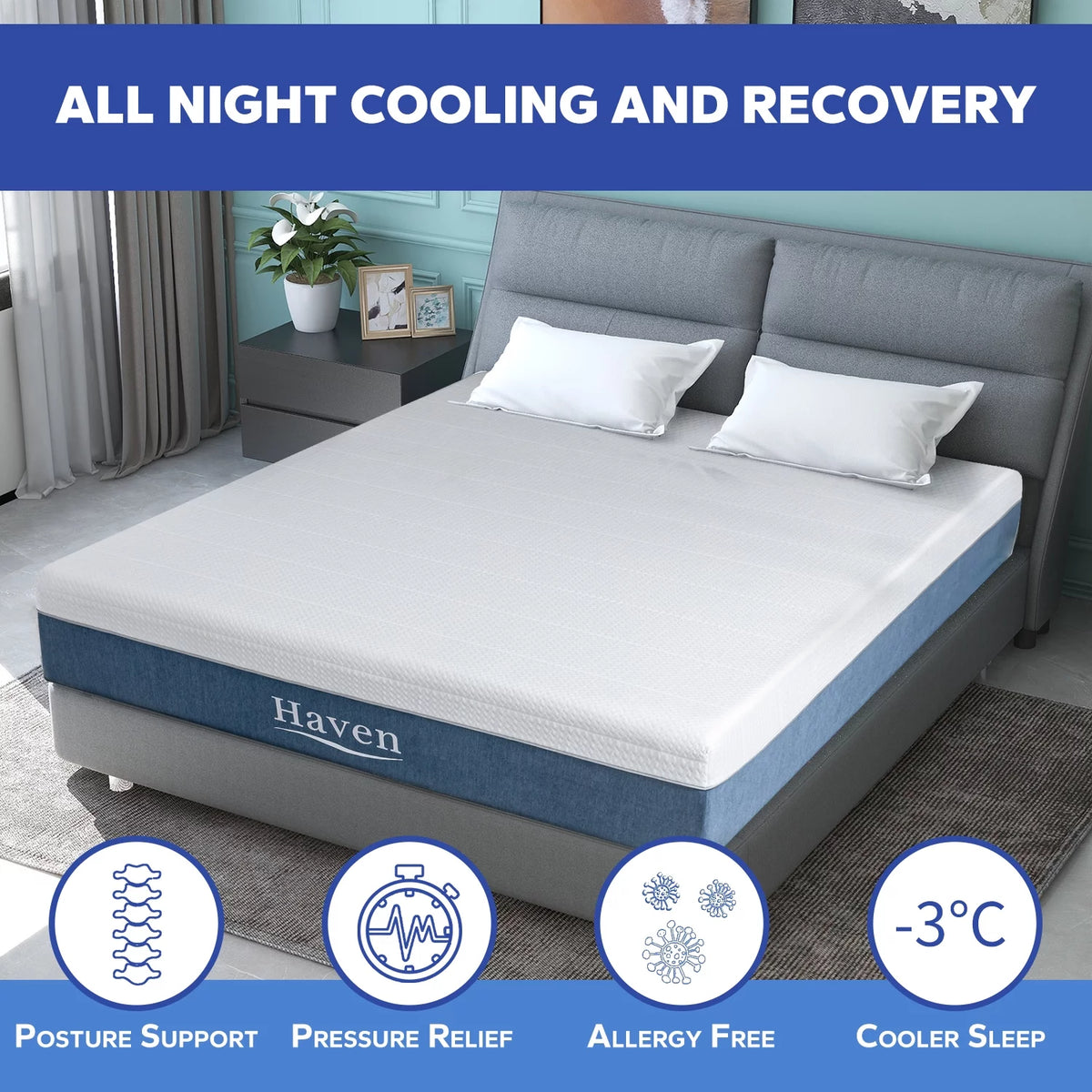 Queen Memory Foam Mattress with Cooling Gel 12 inches P404917
