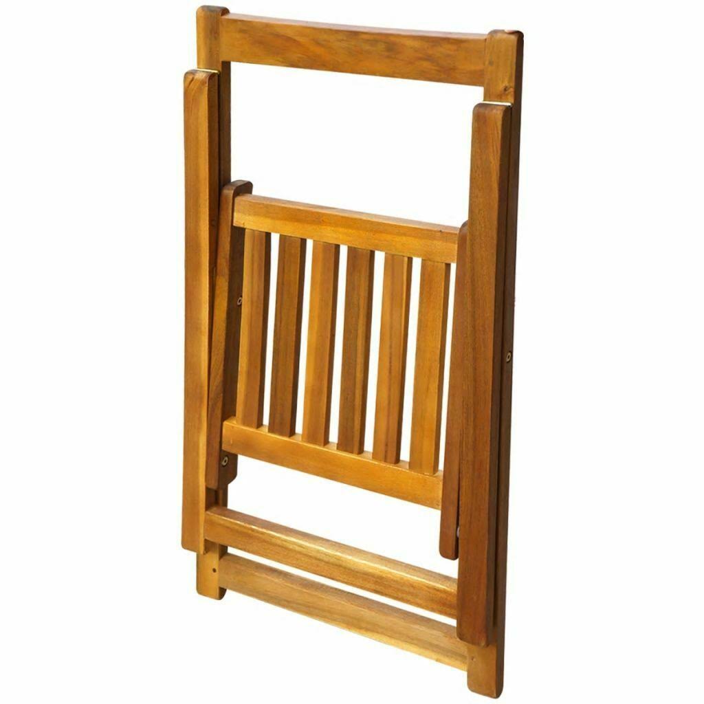 2 Pcs Solid Acacia Wood Folding Garden Chairs E8618
