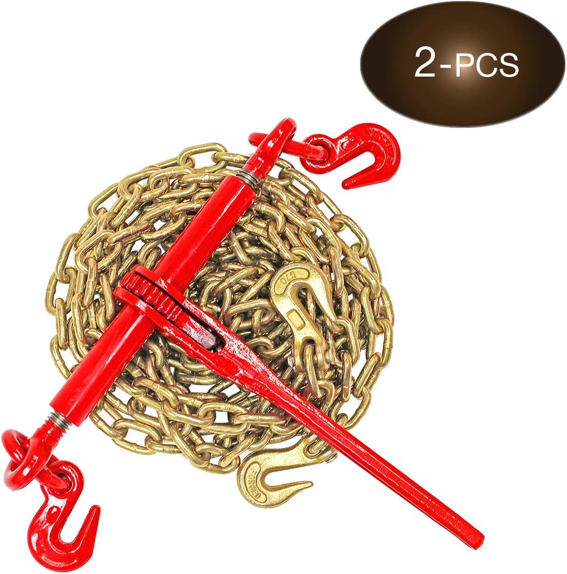 5/16” Grade 70 Chain and Load Binder Kit with 2 Binders and 2 Chains, 4,700 lbs. Safe Working Load S8990