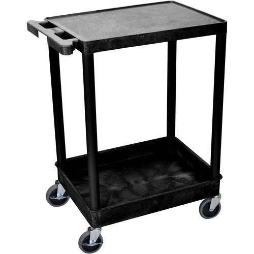 Black 2 Shelf Tub Cart V7342