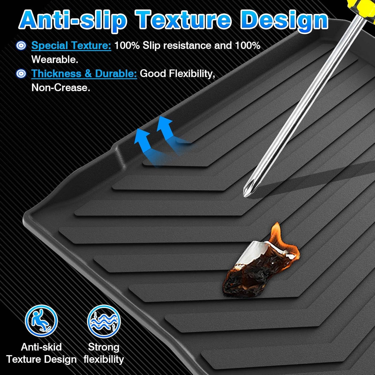 All Weather TPE Cargo Liner Trunk Mat Pack of 2 O568