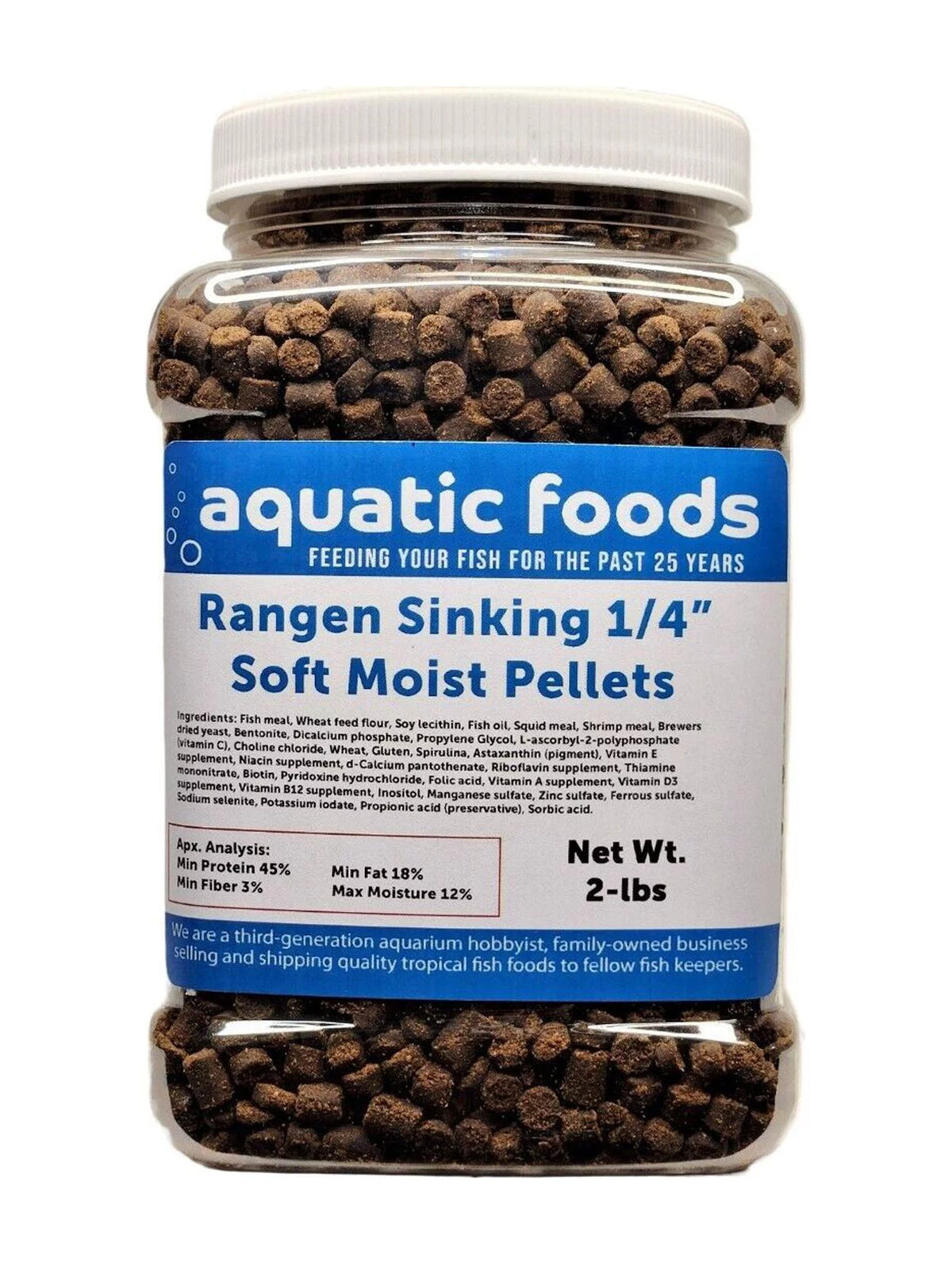 1/4" Soft Moist Sinking Salmon Pellets 2-lb Med Jar H99503