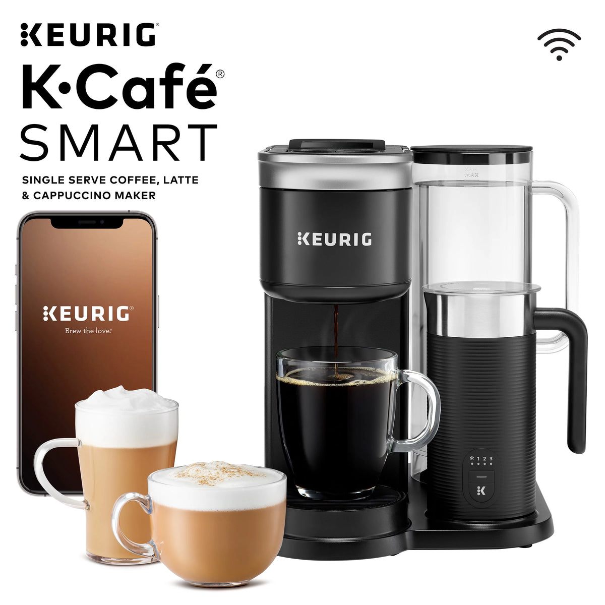 Single Serve Coffee, Latte and Cappuccino Maker, Black Y540304
