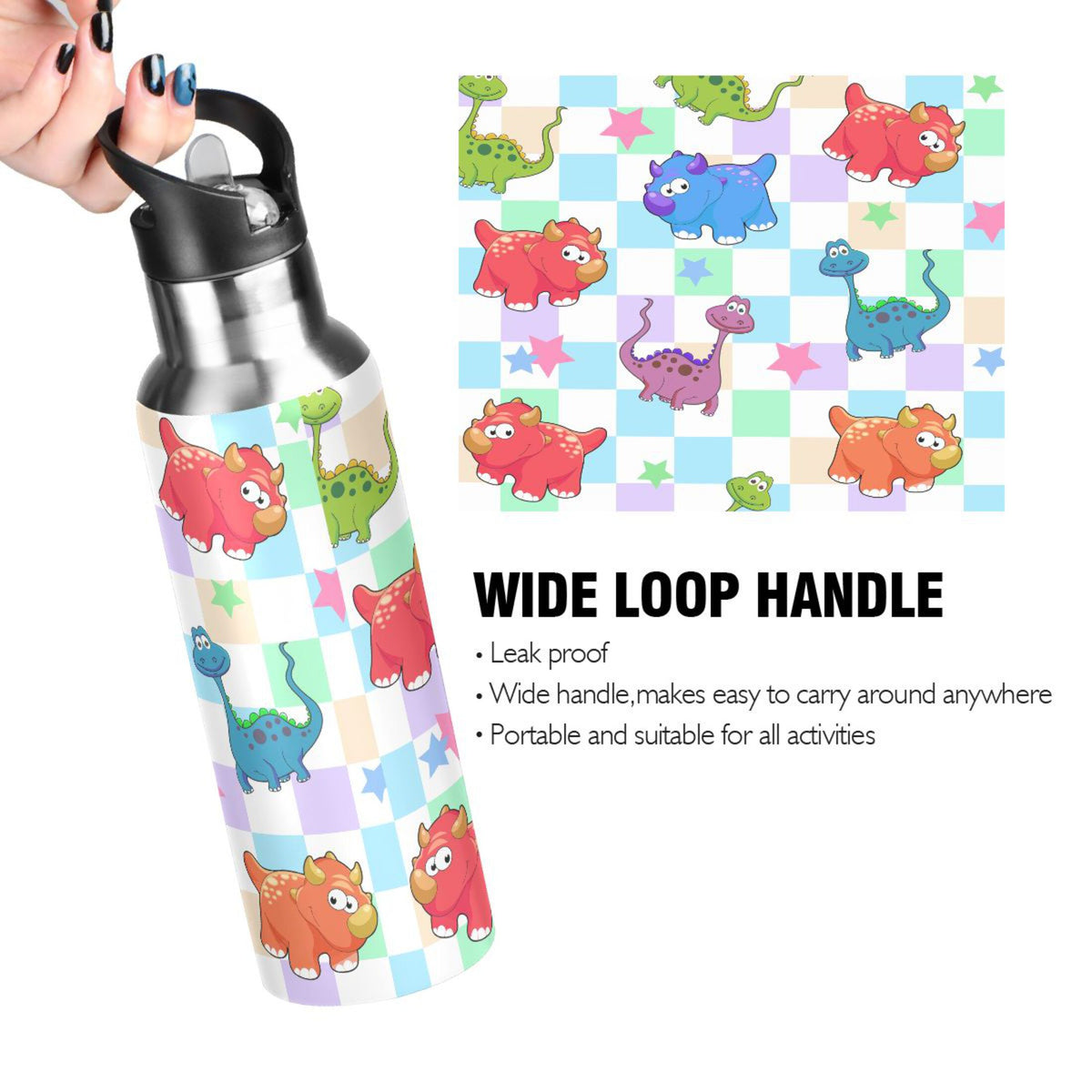 Stainless Steel Water Bottle with Straw Lid Vacuum Insulated 20 OZ O2085