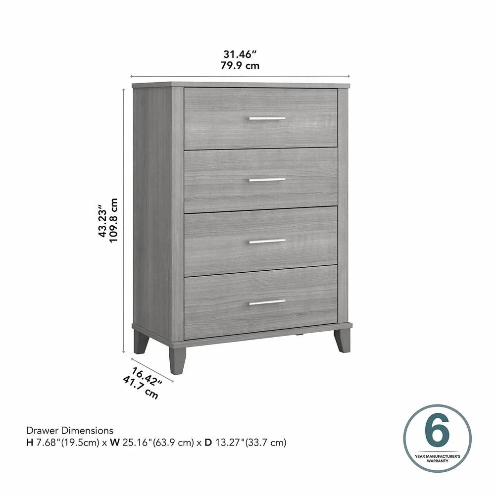 Platinum Gray Engineered Wood Chest of Drawers Q545