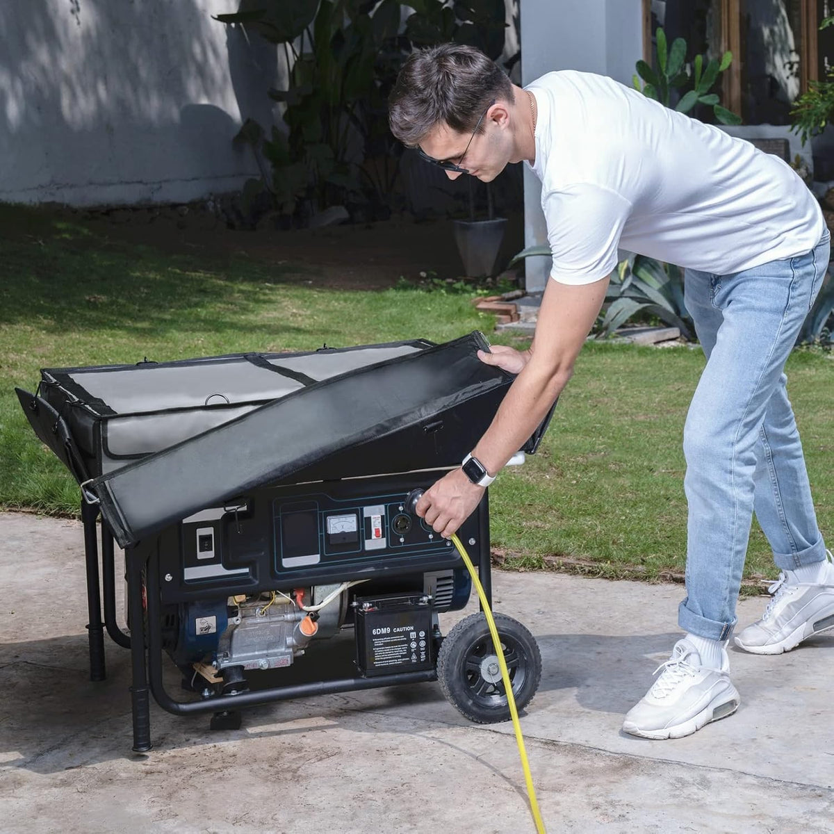 Gray Ultra Heavy Duty Tarpaulin Generator Tent Cover F25647