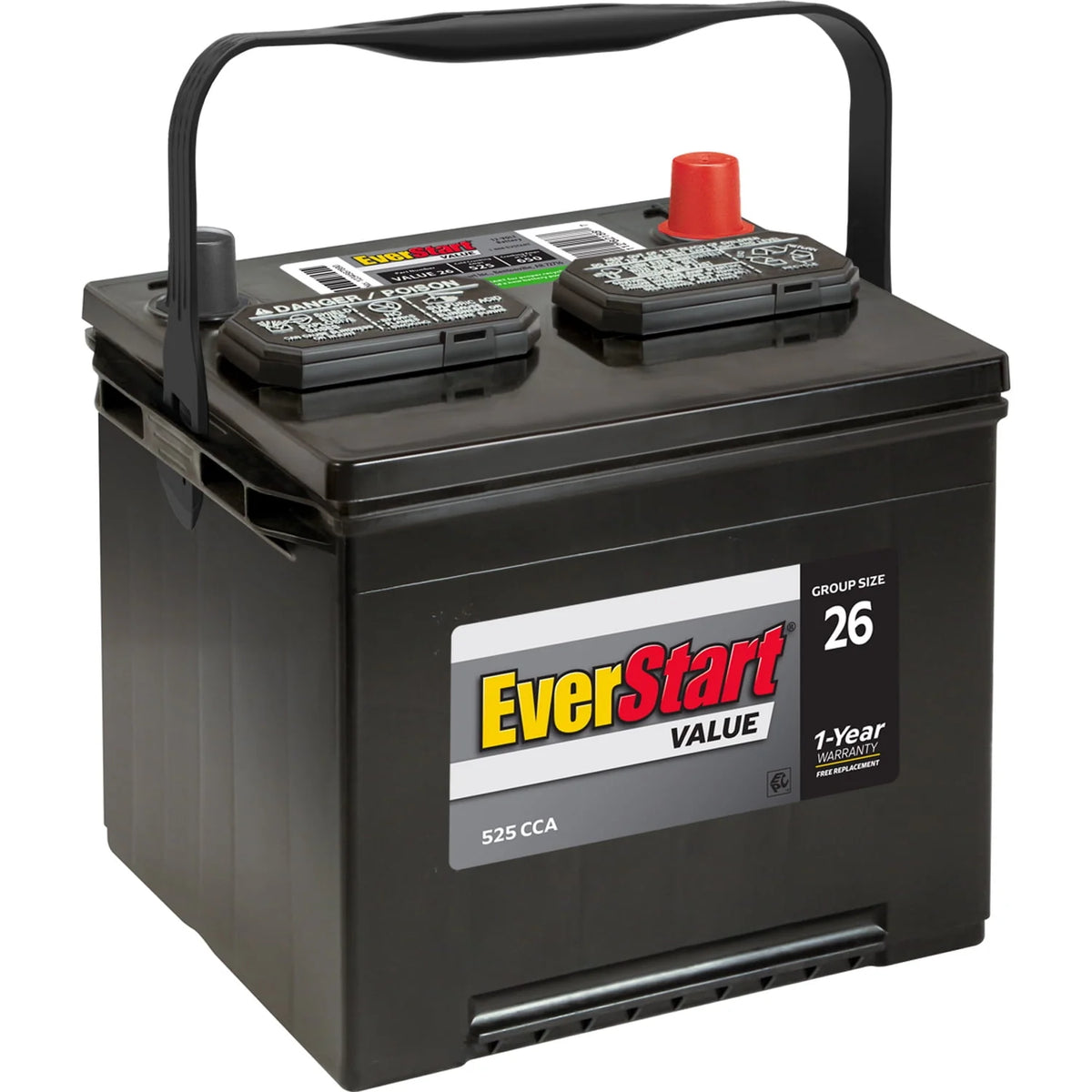 Lead Acid Automotive Battery Group Size 26 12 Volt 525 CCA K270