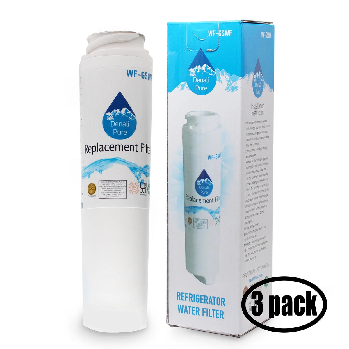 3-Pack Replacement Refrigerator Water Filter T983