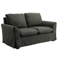Gray Fabric Upholstered 2-Seater Loveseat Sofa V63355