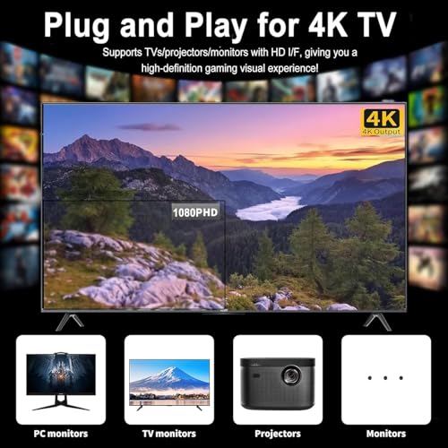 Wireless Retro Gaming Console with 2.4G Wireless Controllers 64GB U77265