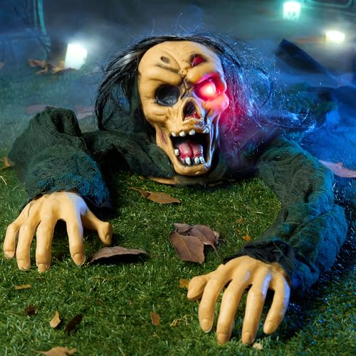 Halloween Outdoor Decoration Zombie Groundbreaker with Sound and Glowing Eyes P61465