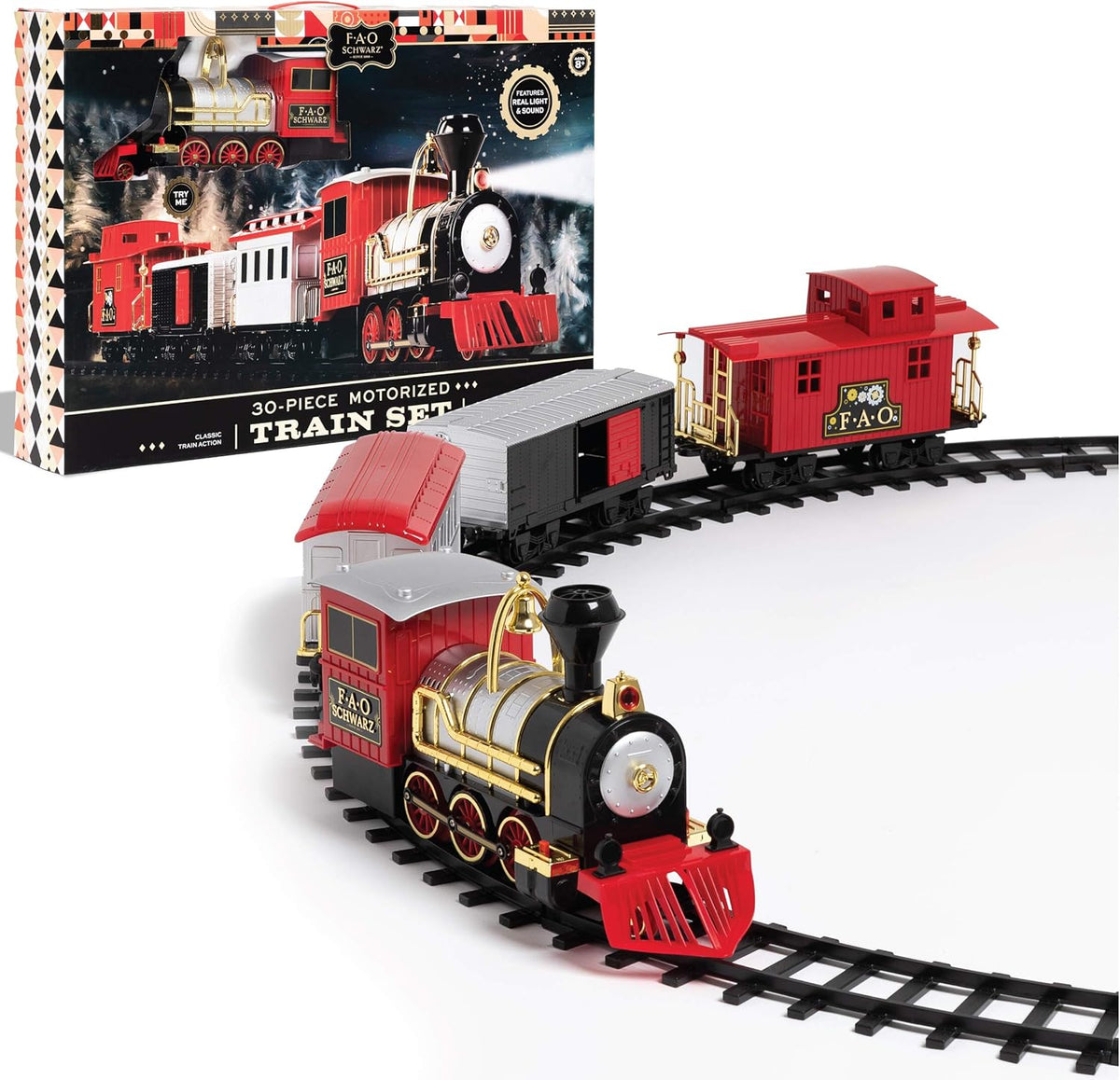 Motorized Train Set 30-Piece with Light-Up LED A834362