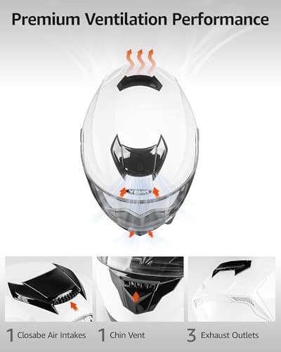 Modular Full Face Motorcycle Helmet with Flip Up Dual Visor W439