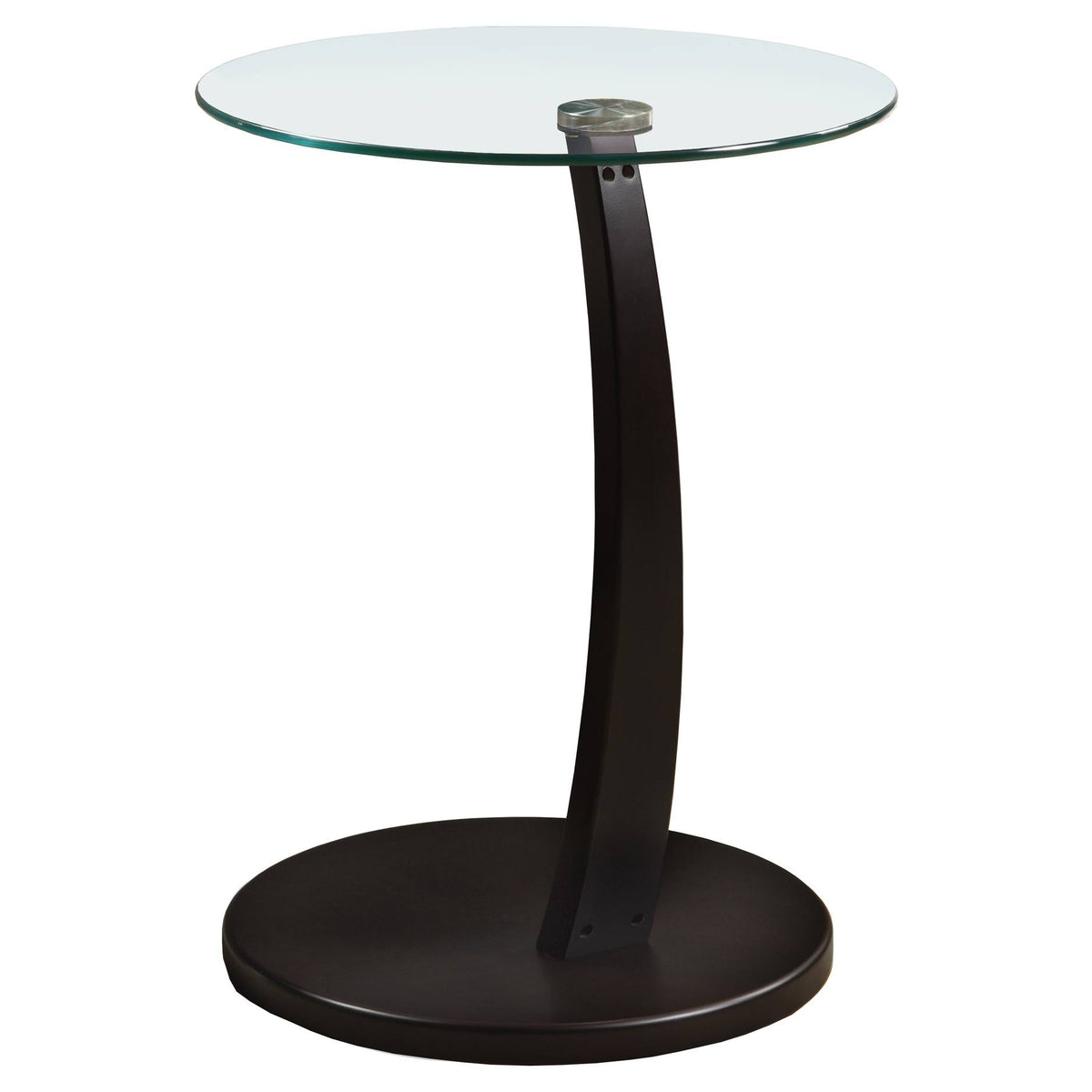 Cappuccino Bentwood Accent Table with Tempered Glass N5335