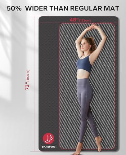 Extra Large Yoga Mat 72"x48" 1/4" Thick Non-Slip Eco-Friendly I3920